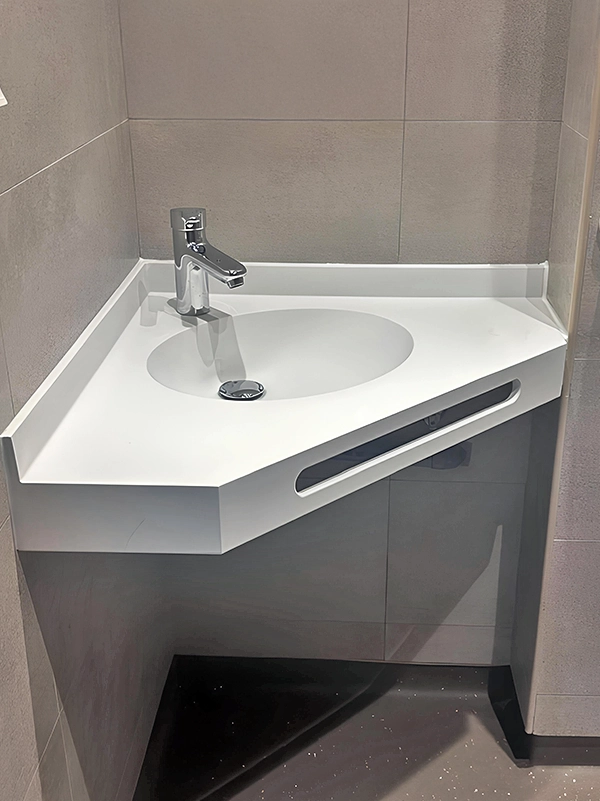 Plan vasque d'angle en Solid Surface