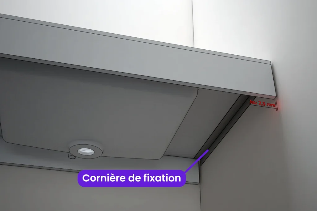 Solution 1. Ajout d'une cornière de fixation