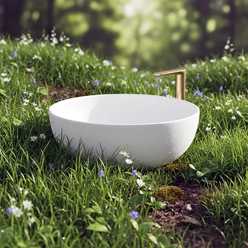 Vasque recyclée pour sanitaires écologiques