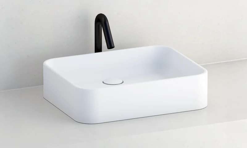 BONO-470 | Vasque rectangulaire à poser avec angles rayonnés