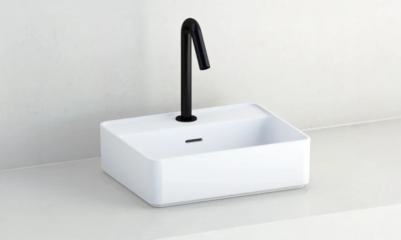 SUN-410 | Vasque blanche à poser rectangle