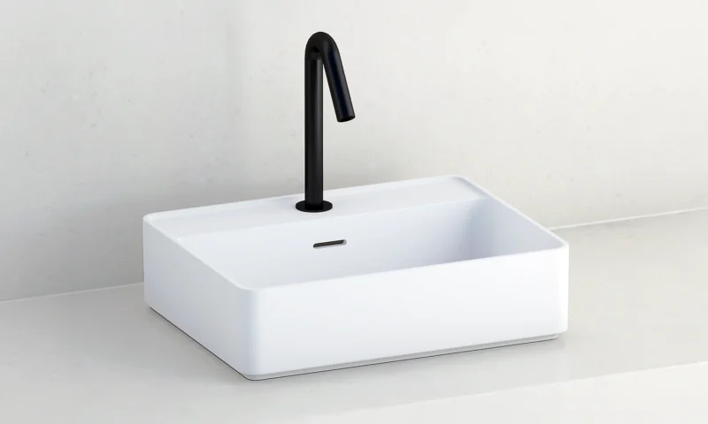 Vasque blanche à poser rectangle SUN480