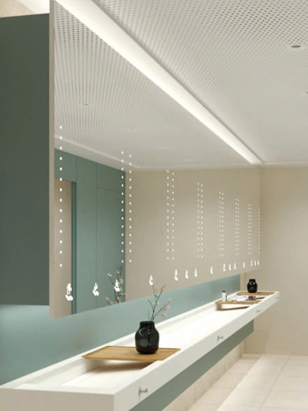 Meuble miroir sanitaires collectifs touchless